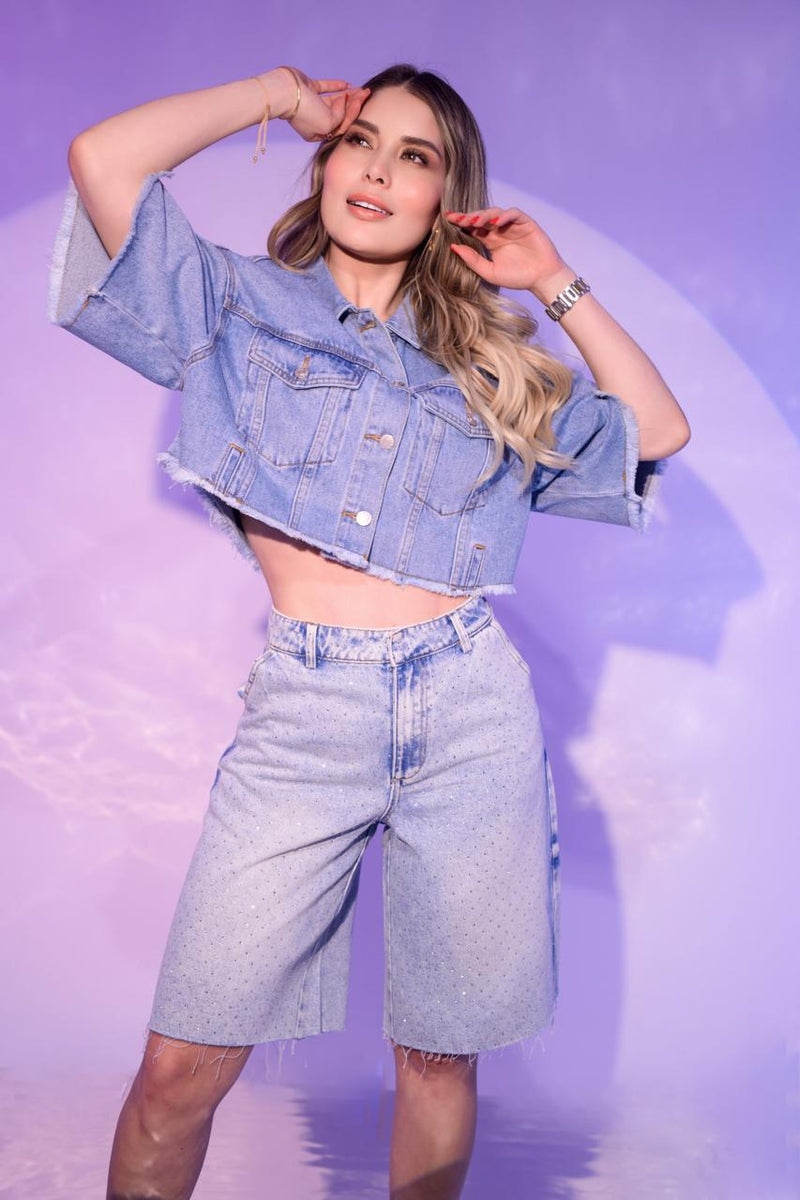 CAMISA MEZCLILLA CORTA