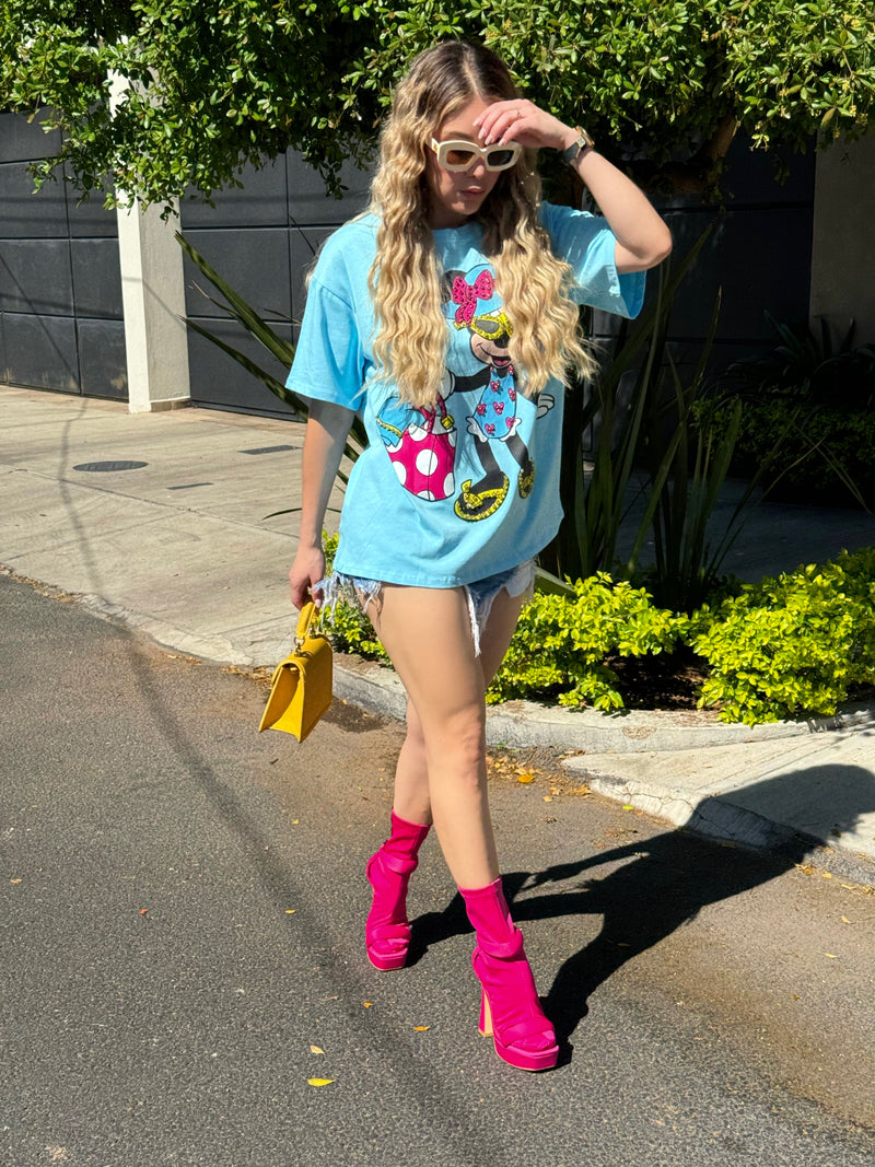 PLAYERA AZUL MINNIE