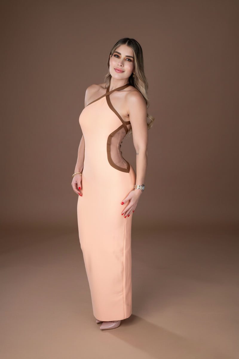 VESTIDO BANDAGE SALMON