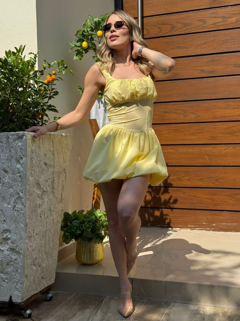 VESTIDO AMARILLO GLOBO