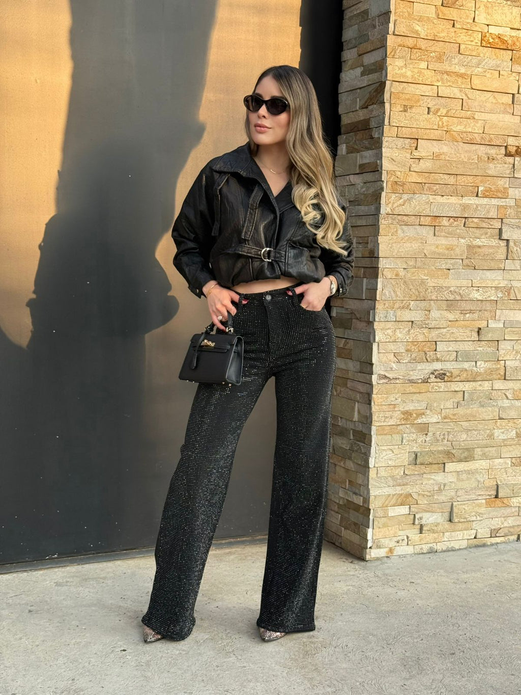 PANTALON NEGRO CRISTALES