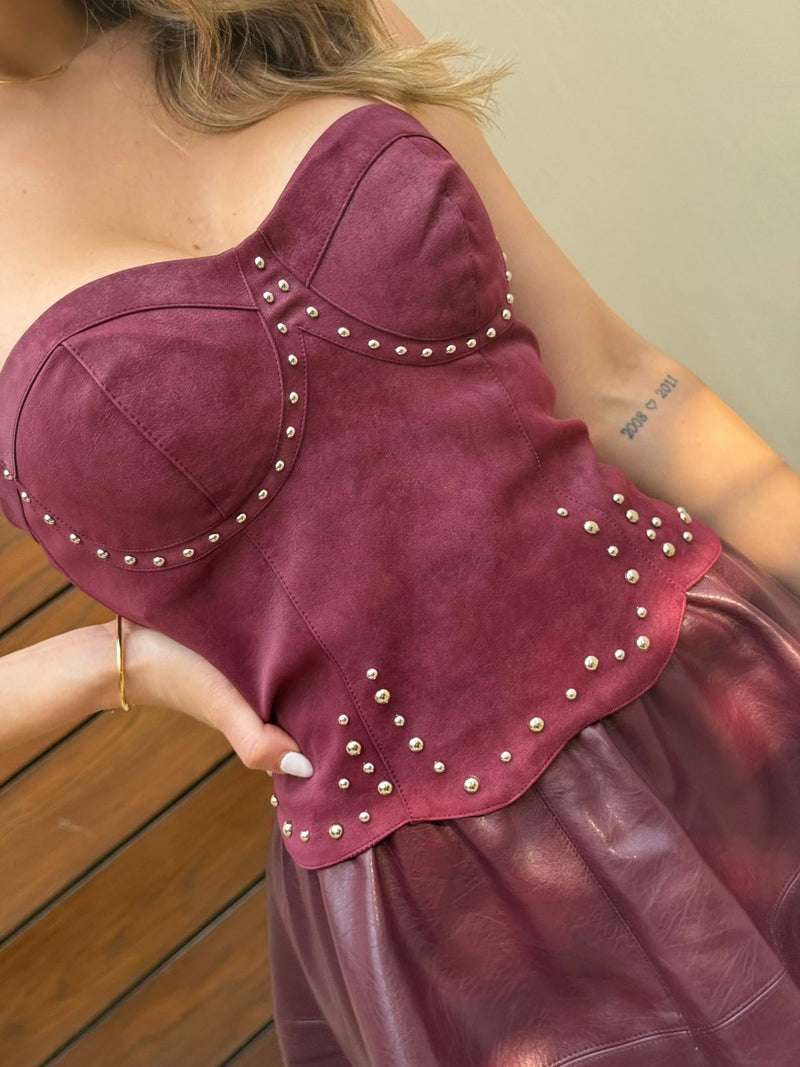 TOP TINTO GAMUZA STRAPLE