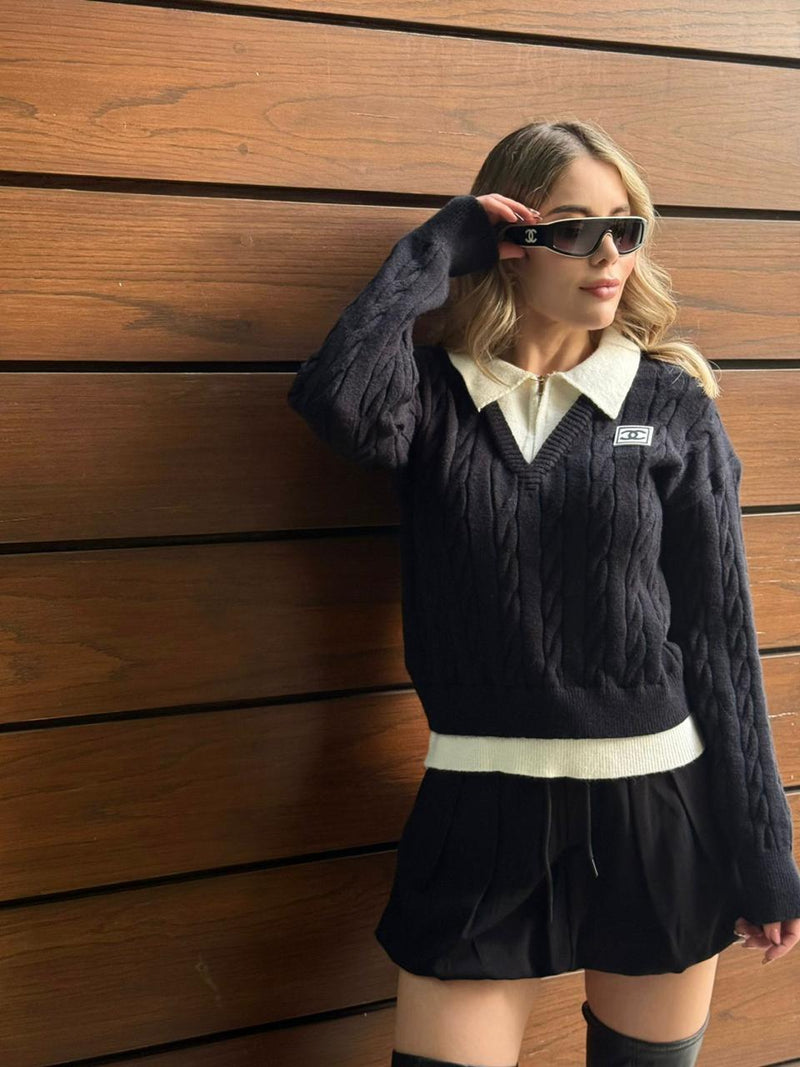 SUTER NEGRO INSPO CHANEL