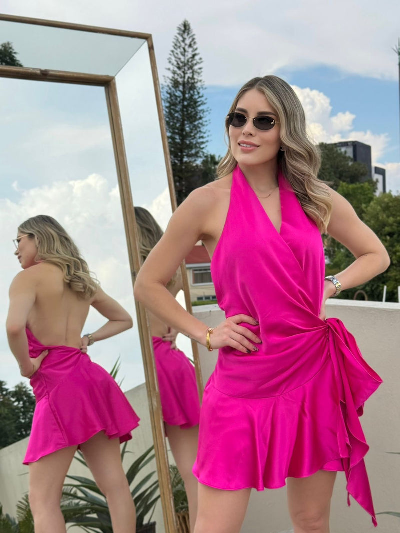 VESTIDO ROSA FIUSHA CORTO
