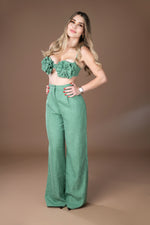 SET VERDE PANTALON FLOR