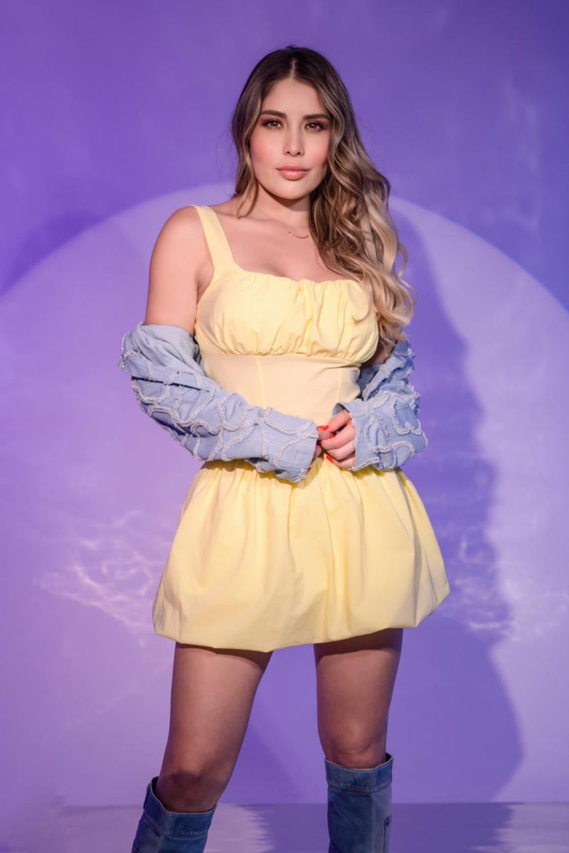 VESTIDO AMARILLO GLOBO