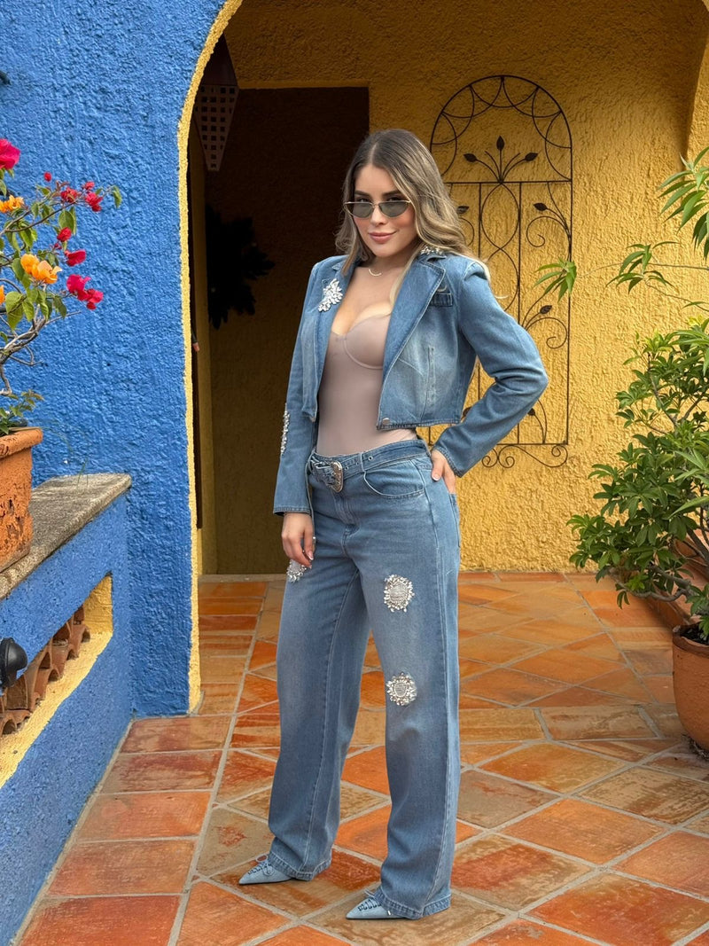 SET MEZCLILLA DE CHAMARRA Y PANTALON