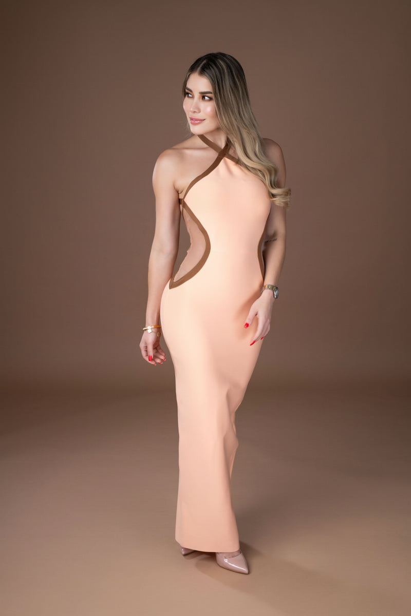 VESTIDO BANDAGE SALMON