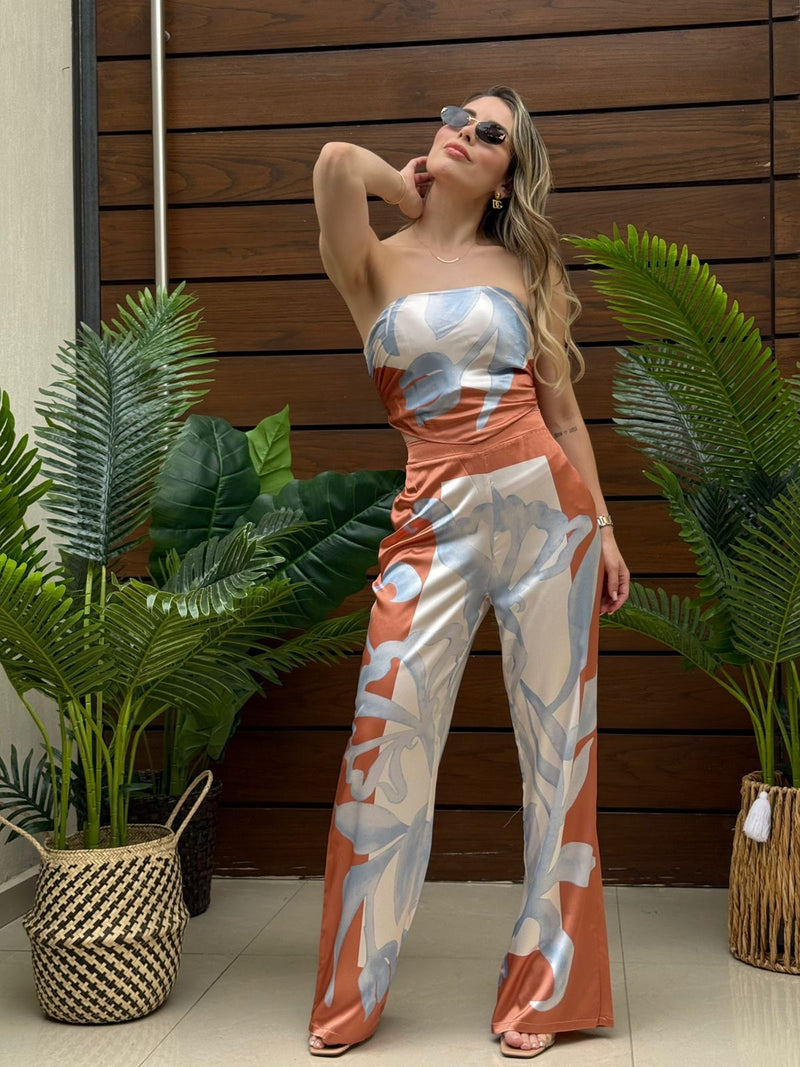 SET PANTALON SATINADO GRECAS