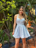 VESTIDO AZUL CORTE A