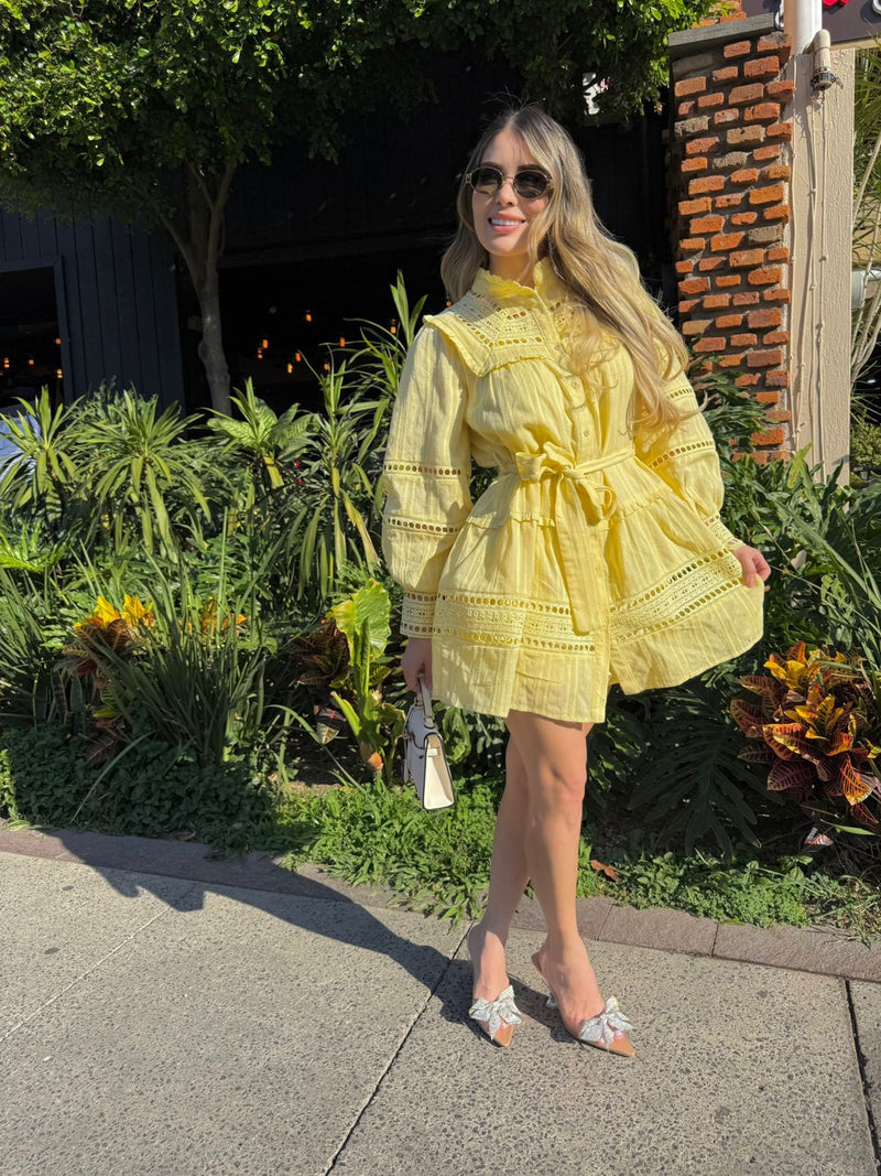 VESTIDO AMARILLO CORTE A