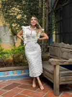 SET BLANCO FLORES 3D