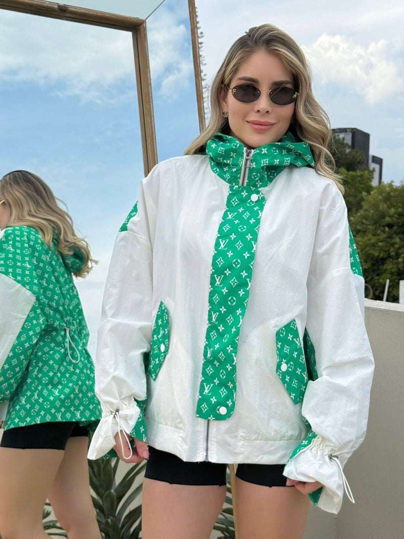 CHAMARRA BLANCA/VERDE DUP