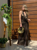 VESTIDO CAFE ABERTURA PIERNA