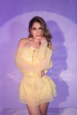 VESTIDO AMARILLO STRAPLE
