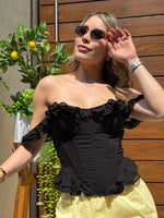 BLUSA NEGRA TIPO CORSET
