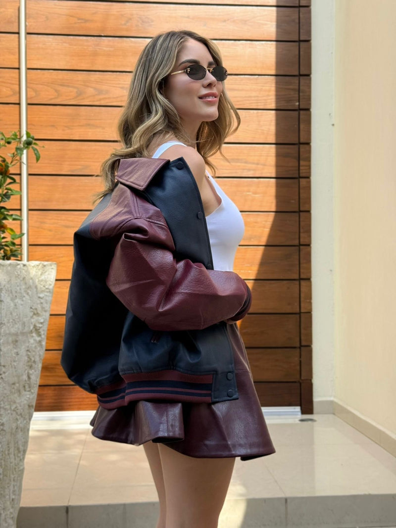 CHAMARRA BOMBER AZUL/ TINTA