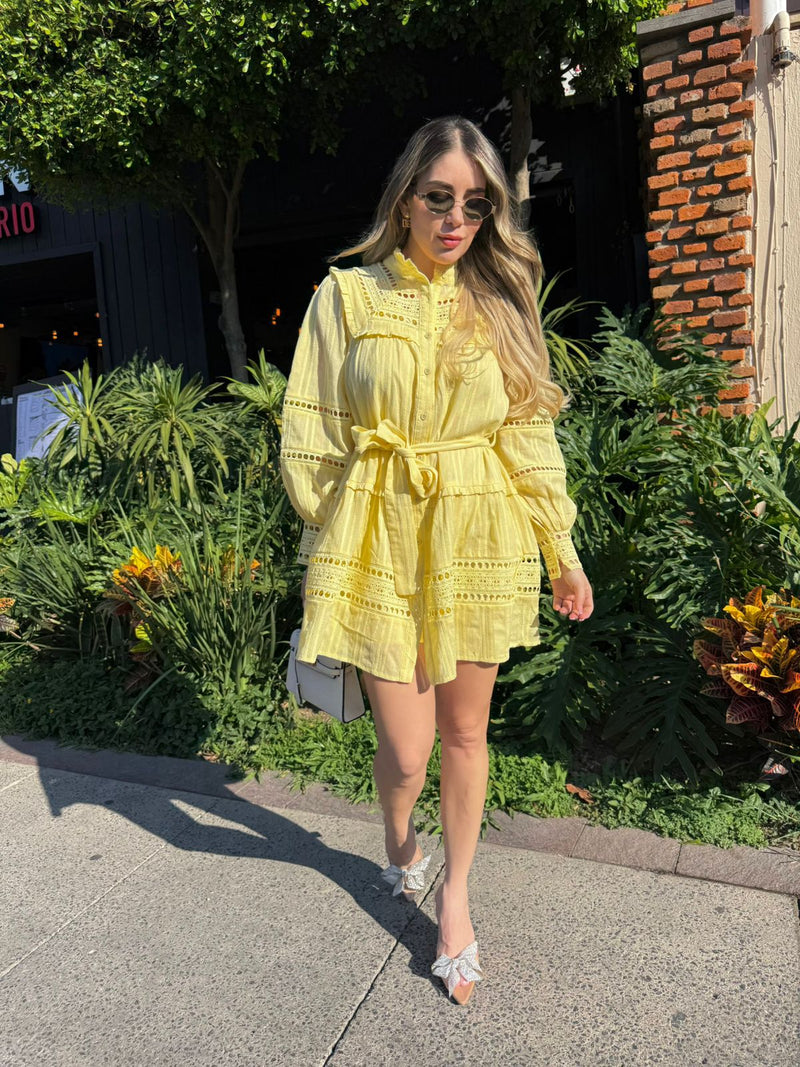 VESTIDO AMARILLO CORTE A