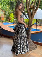 VESTIDO LARGO ESTAMPADO ABERTURA TORZO