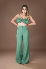 SET VERDE PANTALON FLOR