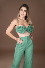 SET VERDE PANTALON FLOR