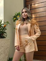SET SHORT SALMON FLORES