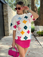 PLAYERA BLANCA LV COLORES