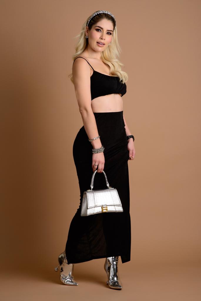 SET NEGRO FALDA