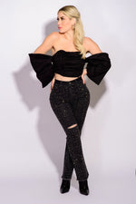 PANTALON MEZCLILLA PIEDRAS