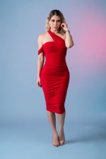 VESTIDO ROJO TIRANTE CRUZADO