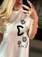 PLAYERA BLANCA CHANEL ROSAS