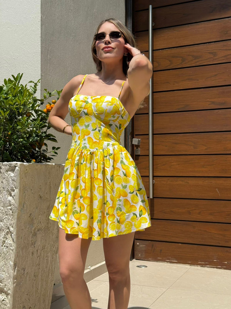 VESTIDO CORTO LIMONES