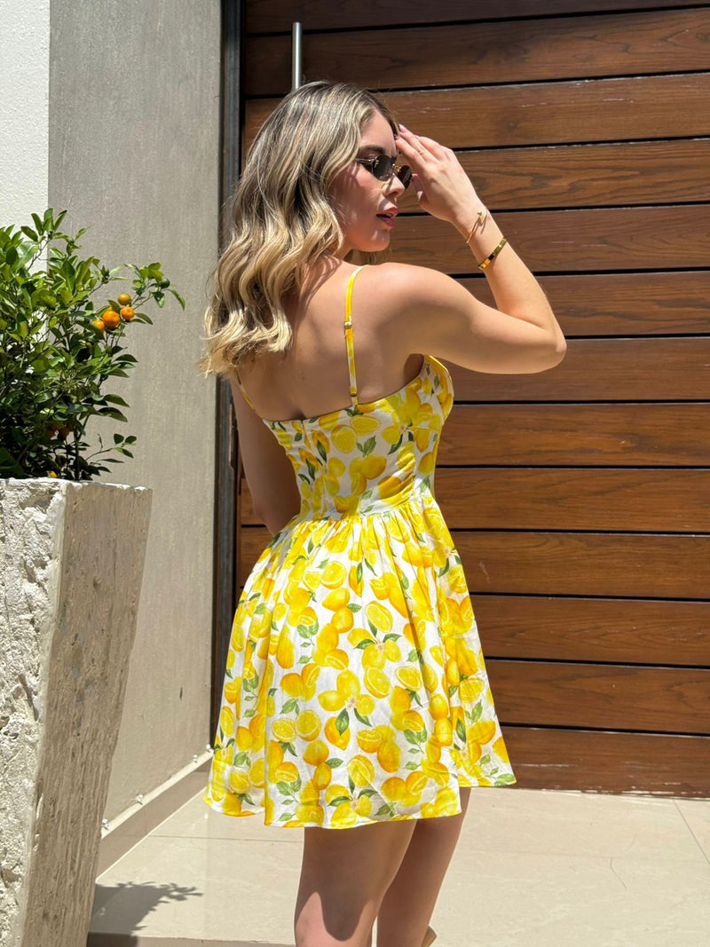 VESTIDO CORTO LIMONES