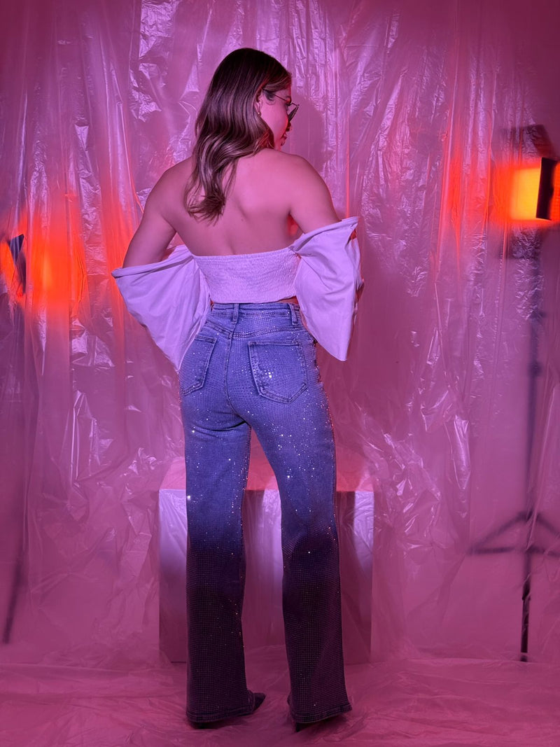 PANTALON MEZCLILLA CRISTALES