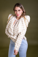 BLAZER BEIGE APLICACION PERLAS