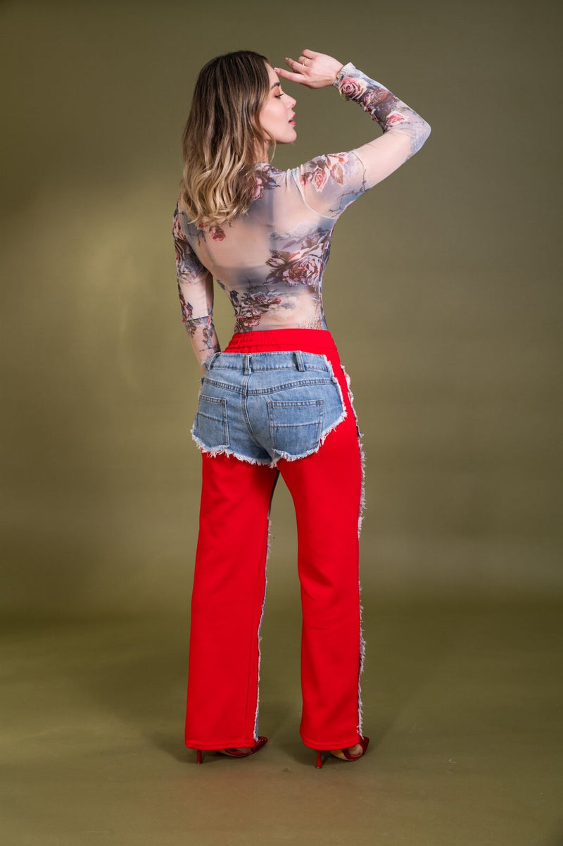 PANTALON ROJO TIPO PANTS