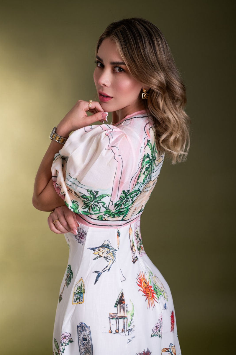 VESTIDO ESTAMPADO MAR