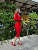 VESTIDO ROJO LAPIZ