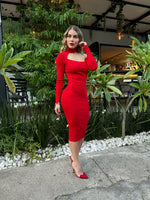 VESTIDO ROJO LAPIZ