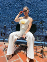 SET BLANCO TOP FLOR
