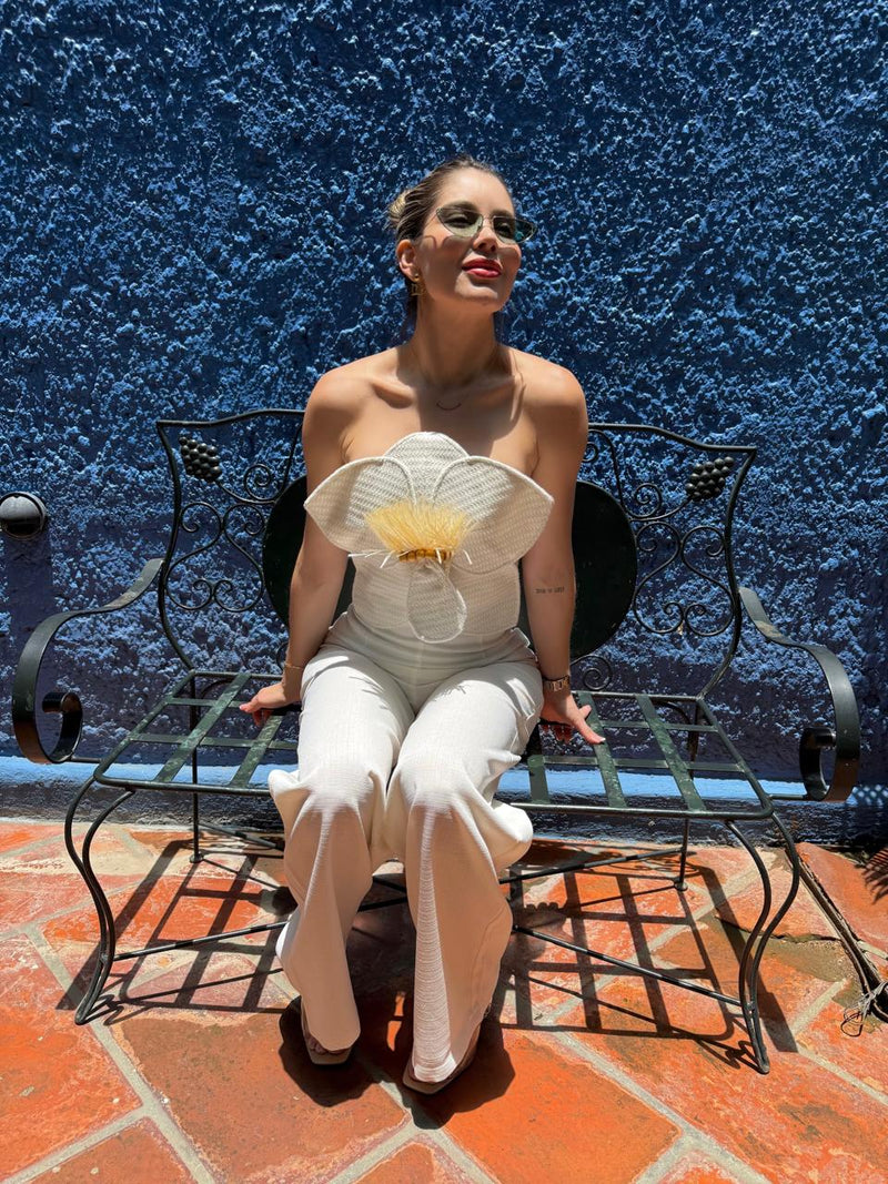 SET BLANCO TOP FLOR