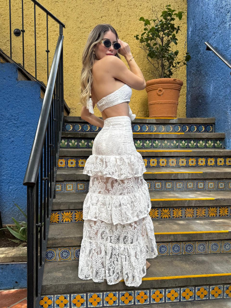 VESTIDO BLANCO ENCAJE